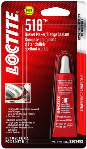 Loctite 2203452 518 Gasket Maker Flange Sealant, 6 ml Tube, 1 Pack