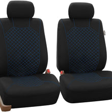 FH-FB066102 Ornate Diamond Stitching Car Seat Covers Blue/Black Color- Fit Most Car, Truck, SUV, or Van