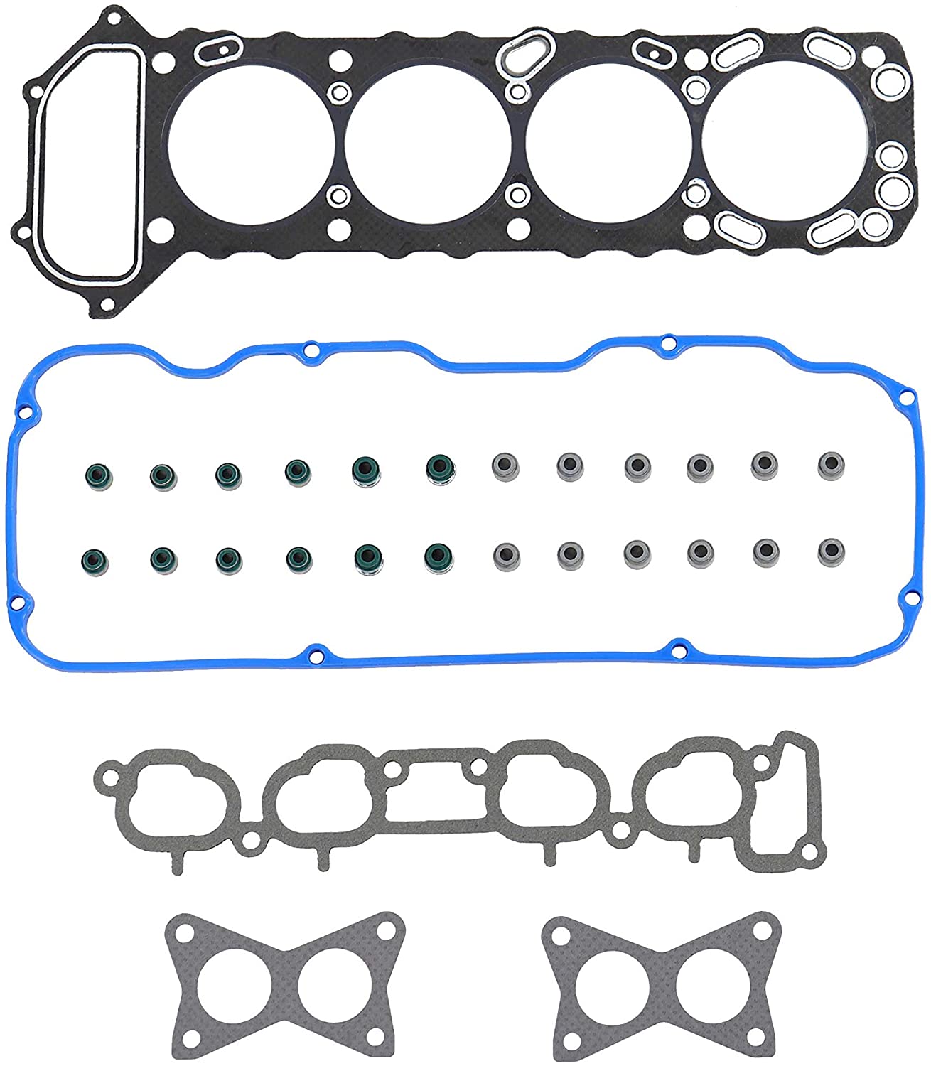 DNJ HGS613 Graphite Head Gasket Set/For 1996-1997/ Nissan/Pickup/ 2.4L/ SOHC/ L4/ 12V/ 2389cc/ KA24E