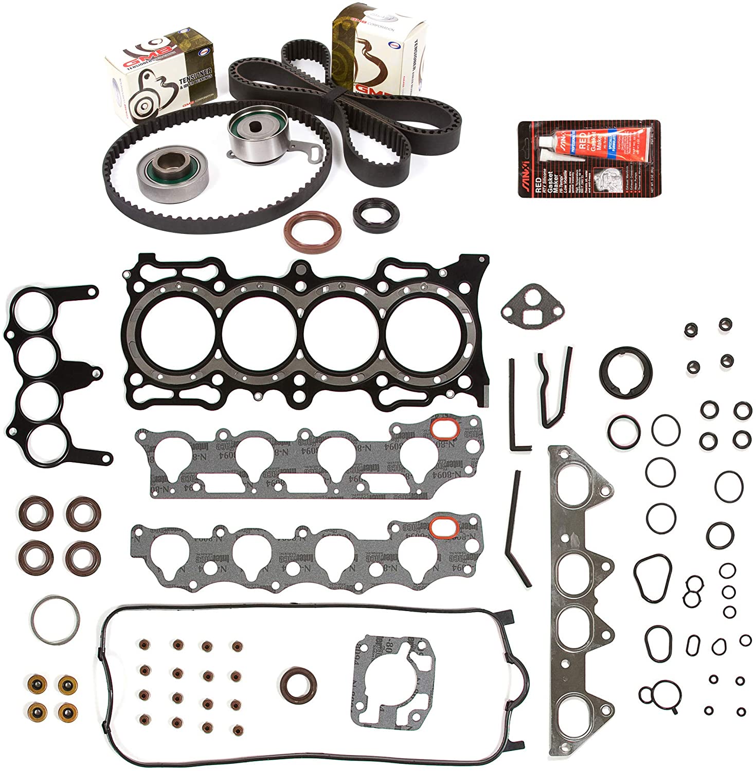 Evergreen HSTBK4010 Head Gasket Set Timing Belt Kit Compatible with/Replacement for 98-02 Acura Isuzu Honda CL 2.3L SOHC 16v