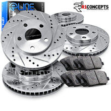 Eline Drilled Slotted Brake Rotors + Ceramic Pads Kit For Bmw 323,325,328, (E46)