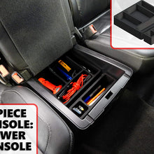 Red Hound Auto Center Console Organizer 3 Piece Set Vehicle Inserts Compatible with Chevy Chevrolet GMC Silverado Sierra 1500 2500 2015 2016 2017 2018 Black Made in USA Fold Down Console Only