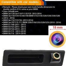 HD 1280x720p Rear Reversing Backup Camera Rearview Trunk Handle Replacement Golden Camera Night Vision Ip69 Waterproof for BMW 3er F30 5er F10 F11 X3 F25 BMW 315i 320Li/530i/328i/535Li/520Li