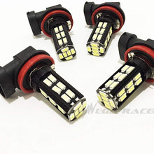 Mega Racer Pack of 4 H11 Bright Chip LED 30-SMD Canbus (FOG LAMP) Super Cool White 6000K Headlight Bulb - Xenon Light