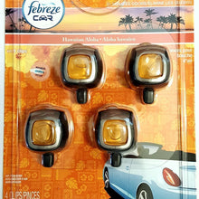 Febreze Hawaiian Aloha Car Vent Clip Air Freshener, 0.06 oz, 4 Pack