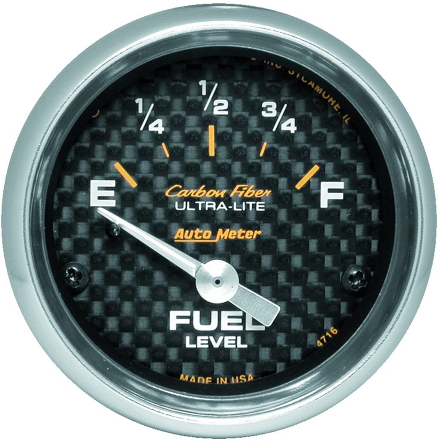 AUTO METER 4716 Carbon Fiber Electric Fuel Level Gauge
