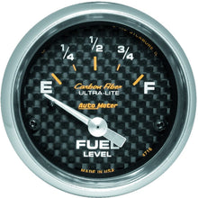 AUTO METER 4716 Carbon Fiber Electric Fuel Level Gauge
