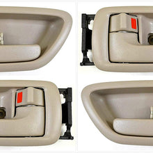Eynpire 8088 Interior Inside Front/Rear Left Driver Side & Right Passenger Side Set of 4 Door Handle Beige For 2001-2007 Toyota Sequoia; 2004-2006 Toyota Tundra - Crew Cab ONLY