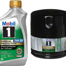 Mobil 1 Annual Protection Synthetic Motor Oil 5W-30, 1-Quart, Single Bundle M1-102A Extended Performance Oil Filter