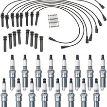 APDTY 141491 Spark Plug & Ignition Wire Tune Up Kit Fits 5.7L Hemi On 2005 Chrysler 300 Dodge Magnum or Jeep Grand Cherokee (Includes All 16 Spark Plugs, 8 Ignition Wires, 8 Ignition Coil Boots)