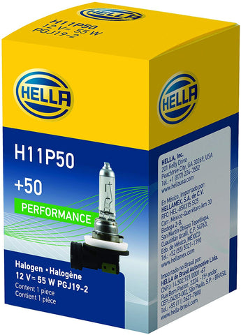 HELLA H11P50 + 50% + +50 Performance Bulb, 12V, 55W