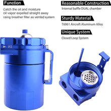 ESPEEDER Universal Aluminum Oil Catch Can Polish Baffled Reservoir Tank Blue with Breather Filter 300ml