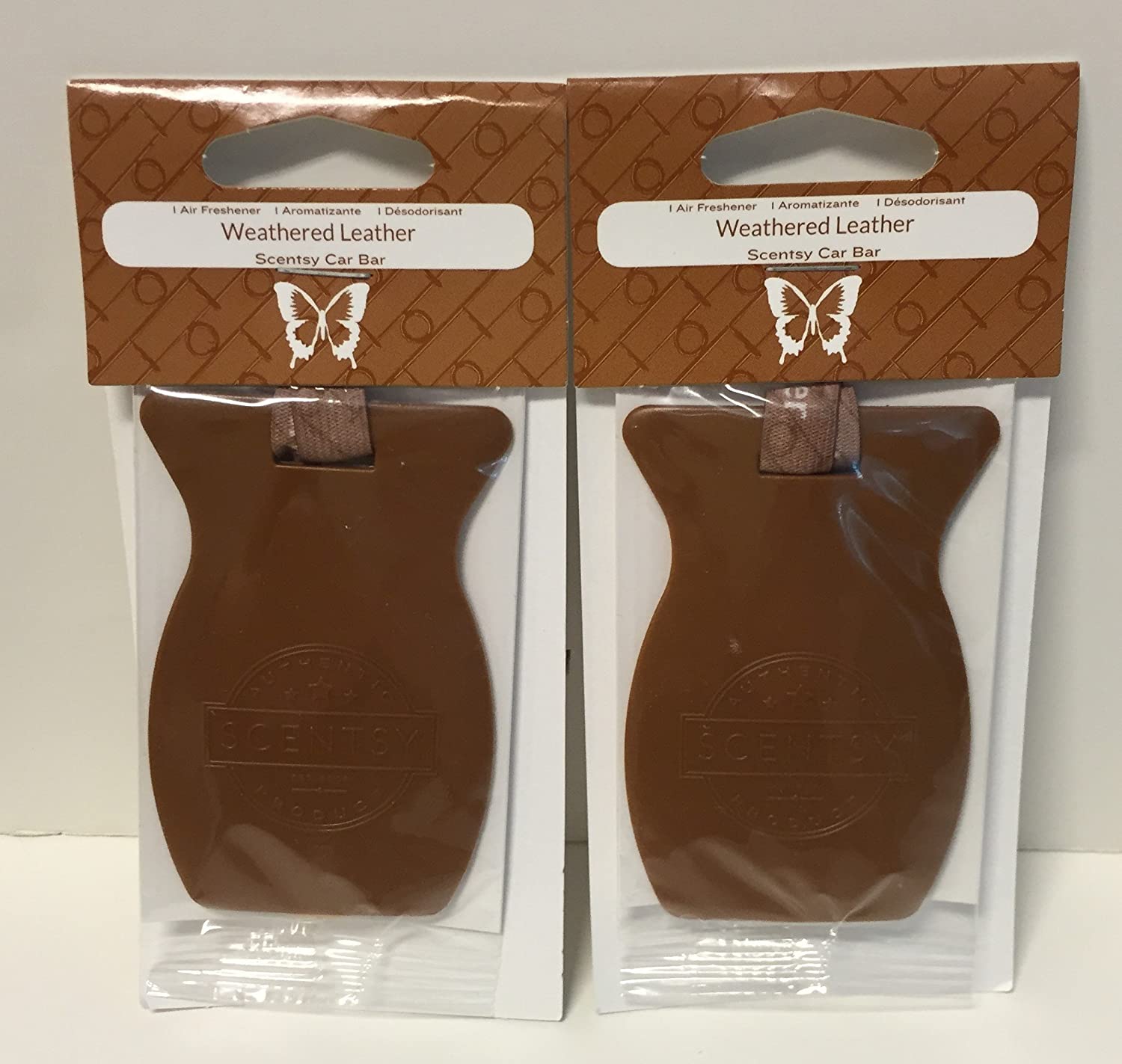 Scentsy 2pk Weathered Leather Car Bar Air Freshener