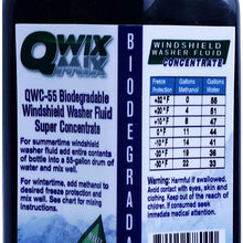 Qwix Mix Biodegradable Windshield Washer Fluid Concentrate, 1 Bottle Makes 55 Gallons - Grime & Bug Remover, Commercial Superior Grade Glass Cleaner, Easy to Mix, Box of 9