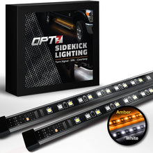 OPT7 2pc 60" Side Kick Running Board LED Strips w/Amber Turn Signal, DRL, and White Courtesy Lights