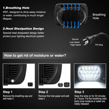 AAIWA H6054 Led Headlights 7x6 5x7 45W Headlamp 2PCS Hi/Low Sealed Beam Rectangle Headlight Replacement for Jeep Wrangler YJ Cherokee XJ Trucks 4X4 Offroad 6054 H5054 H6054LL 69822 6052