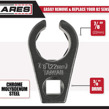 ARES 70039-3/8-Inch Drive by 7/8-Inch (22mm) Offset Oxygen Sensor Socket - Wire Gate Accesses Sensor from Side, Preventing Damage to Wires