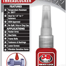 J-B Weld 27113 Perma-Lock High Strength Threadlocker - Red - 13 ml