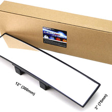 iJDMTOY Universal Fit JDM 300mm 12-Inch Wide Curve Clip On Rear View Mirror Compatible With Car SUV Van Truck, etc