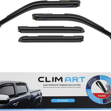 CLIM ART in-Channel Incredibly Durable Rain Guards for Ford F150 15-20 SuperCrew, Original Window Deflectors, Vent Deflector, Vent Window Visors, Dark Smoke Truck Accessories, 4 pcs - 615010