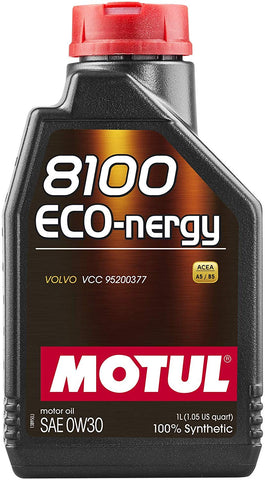 Motul 102793-12 8100 Eco-Nergy 0W-30 Oil, (Case of 12)