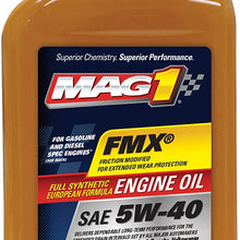 Mag 1 62836 FMX SAE 5W-40 Full Synthetic European Formula Engine Oil - 1 Quart Bottle