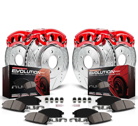 Power Stop KC2704 1-Click Performance Brake Kit with Caliper, Front & Rear