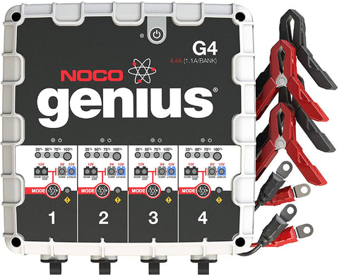 NOCO Genius G4 6V/12V 4.4 Amp 4-Bank Battery Charger and Maintainer