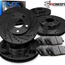For 2011-2016 Scion tC Front Rear Black D/S Brake Rotors Kit + Semi-Met Brake Pads
