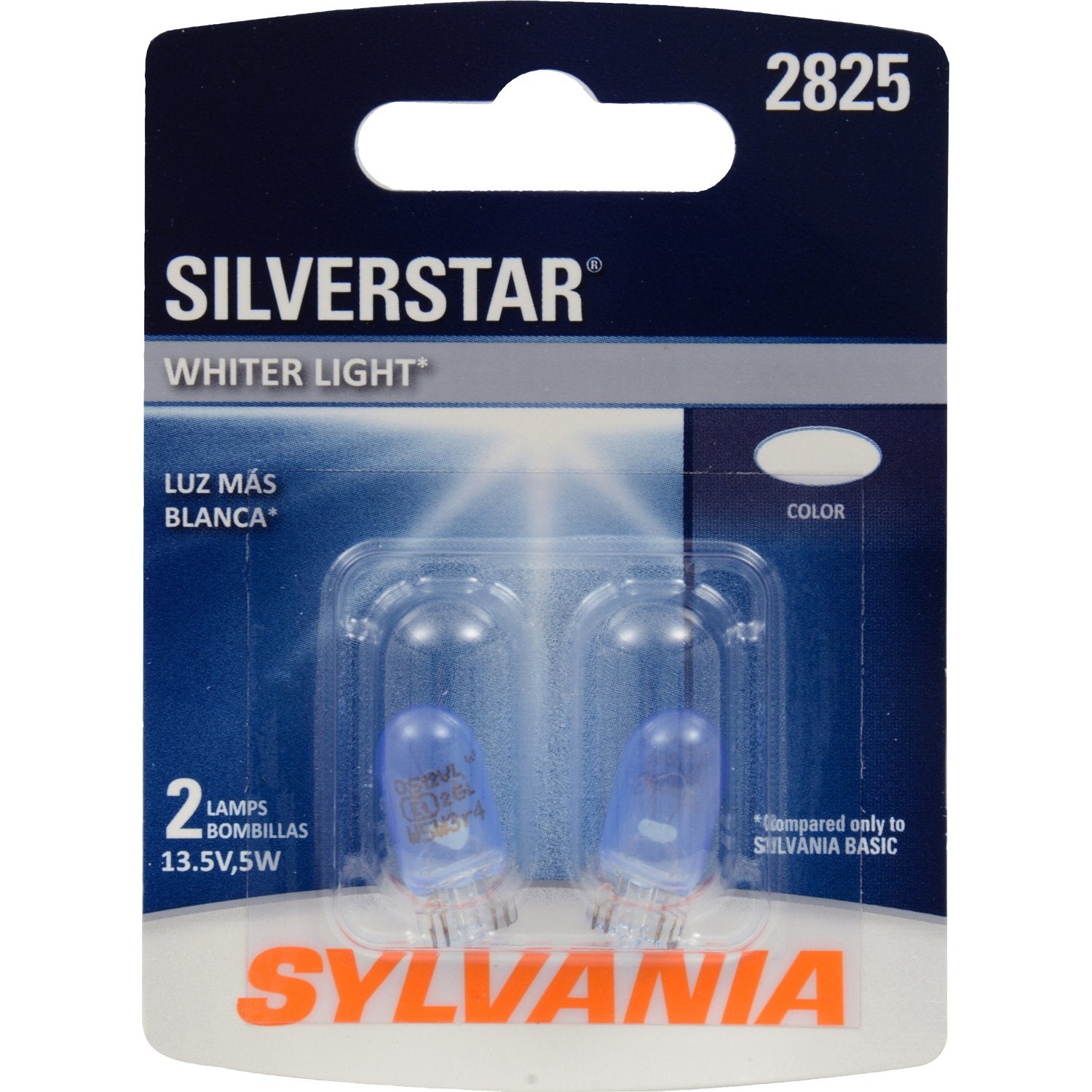 SYLVANIA - 2825 SilverStar Mini Bulb - Brighter and Whiter Light, Ideal for Interior Lighting - Map, Cargo and License Plate (Contains 1 Bulb)