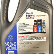 Mobil Super 5W-30 High Mileage Motor Oil 5 qt.