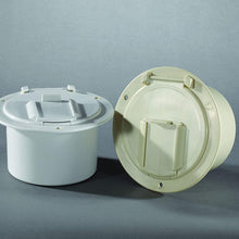 RV Designer B130, Round Electrical Cable Hatch, Low Profile, 4.6 inch Diameter, Polar White