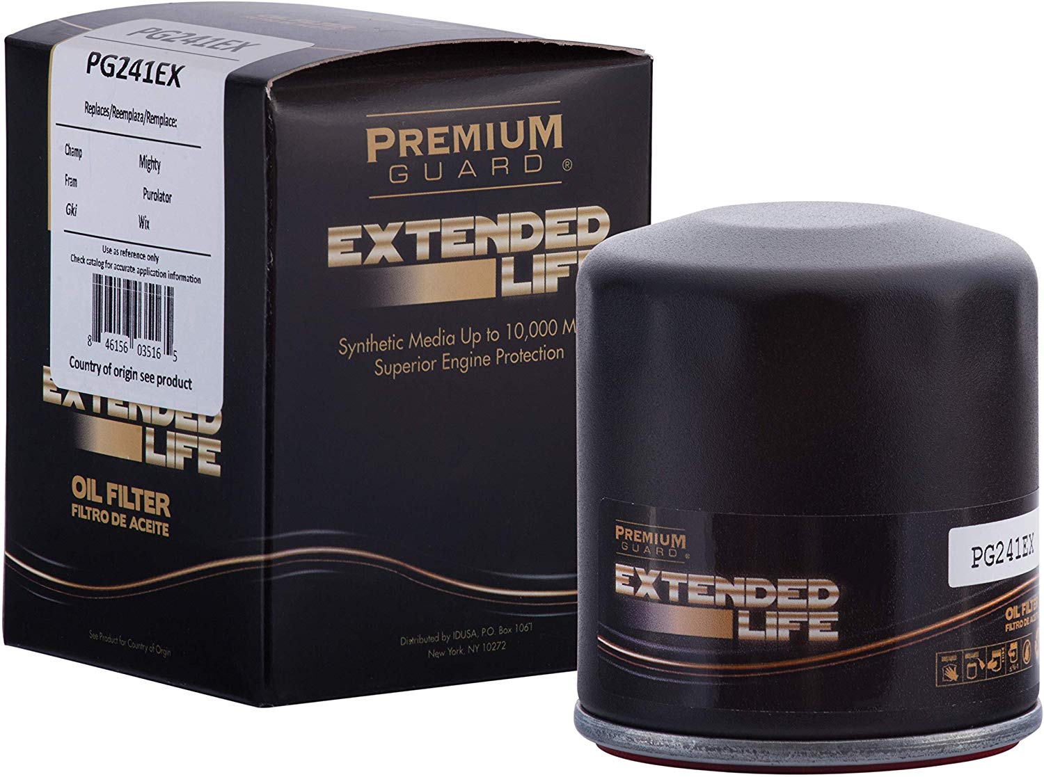 PG Oil Filter, Extended Life PG241EX | Fits 1956-2020 various models of Ford, Toyota, Mazda, Chrysler, Jeep, Dodge, Volkswagen, Lexus, Saturn, Lincoln, Land Rover, Suzuki, Plymouth, Geo, Chevrolet