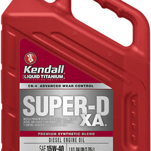 Kendall 1077886 Diesel Engine Oil (Super-D XA Premium Synthetic Blend API CK-4 with Liquid Titanium 15W40-1 Gallon), 128. Fluid_Ounces