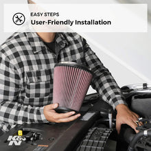 K&N Universal Clamp-On Air Filter: High Performance, Premium, Washable, Replacement Engine Filter: Flange Diameter: 2.4375 In, Filter Height: 4 In, Flange Length: 2 In, Shape: Round, RU-1750