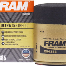 FRAM Ultra Synthetic Automotive Replacement Oil Filter, Designed for Synthetic Oil Changes Lasting up to 20k Miles, XG4386 with SureGrip (Pack of 1)