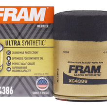 FRAM Ultra Synthetic Automotive Replacement Oil Filter, Designed for Synthetic Oil Changes Lasting up to 20k Miles, XG4386 with SureGrip (Pack of 1)