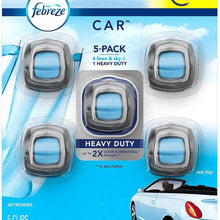 Febreze 13 Car Air Freshener, Set of 5 Clips, Linen & Sky-up to 150 Days