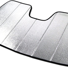 TuningPros CFS-278-S Custom Fit Fold Up Thermal Shade Car Windshield Protector, Sunshade Visor Sun Shade in Silver & Grey 1-pc Set Compatible With 2008-2013 Nissan Rogue