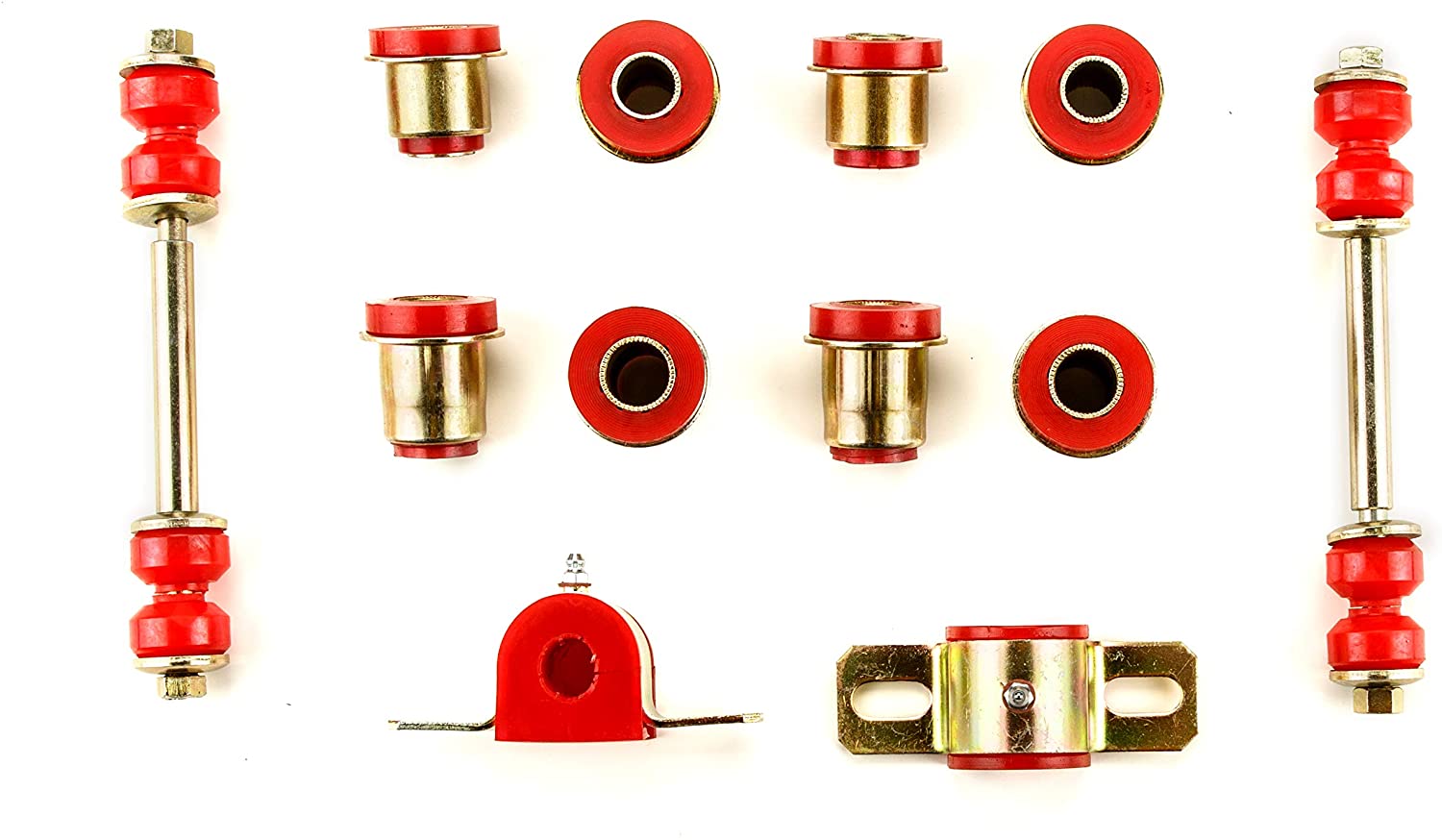 Andersen Restorations Red Polyurethane Front Suspension Bushings Set Compatible with Chevrolet Full Size OEM Spec Replacements (12 Piece Kit)