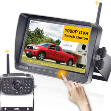 AMTIFO A8 FHD 1080P RV Wireless Backup Camera with 7'' Touch Key DVR Split Screen Monitor Rear Observation System for RVs,Trailers,5th Wheels,IR Night Vision,IP69 Waterproof Camera with Stable Signal