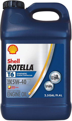 Shell Rotella T6 Full Synthetic 5W-40 Diesel Engine Oil (2.5-Gallon, Single Pack)