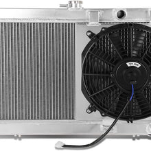 DNA Motoring RA+FS-AI90-MT-2 2-Row Radiator with Fan Shroud