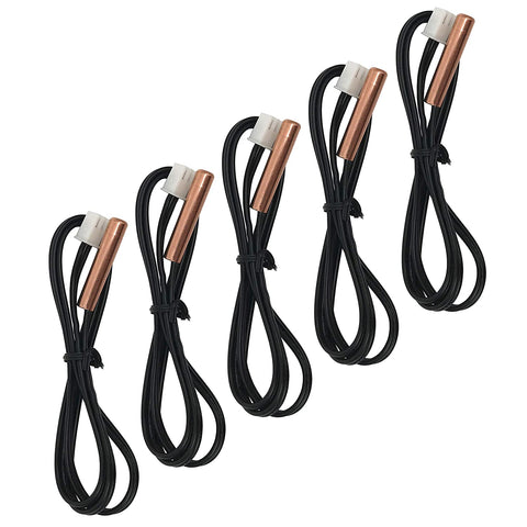 XMHF Air Conditioner Waterproof Temperature Sensor TC 20K Probe 50cm Length 5Pcs