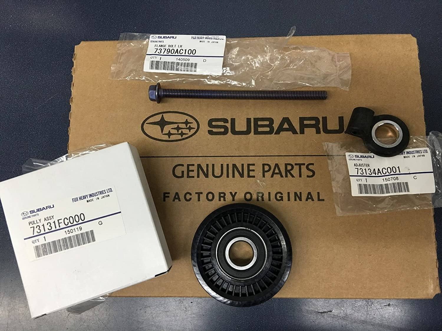 OEM Subaru A/C Pulley & Adjuster & Bolt Kit Impreza Legacy Forester Outback WRX STi