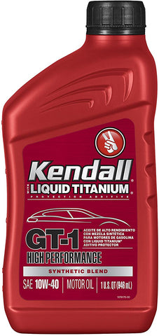 Kendall 1075040 Blend Motor (GT-1 High Performance Synthetic Oil with Liquid Titanium 10W40-1 Quart), 32. Fluid_Ounces