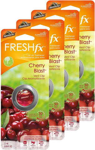 Armor All FRESHfx Car Air Freshener Vent Clip, 4-Pack (Cherry Blast)