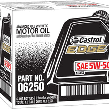 Castrol 06250 EDGE 5W-50 Advanced Full Synthetic Motor Oil, 1 Quart, 6 Pack