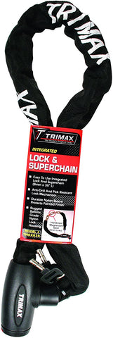 Trimax Integrated Lock & Super Chain 3' L with 8Mm Links THEX836, Wrap Packaging