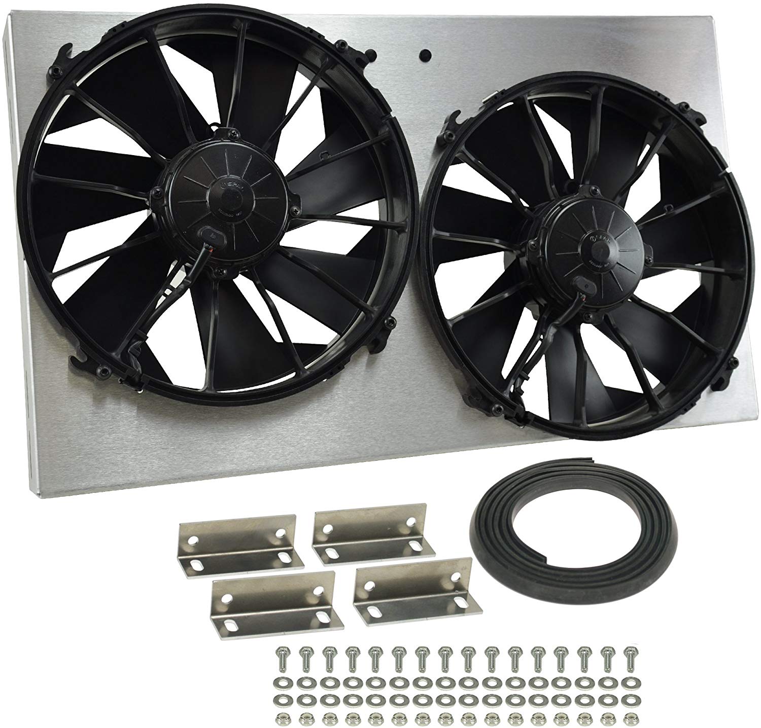 Derale Performance 16825 Gray/Black High Output Dual Radiator Fan